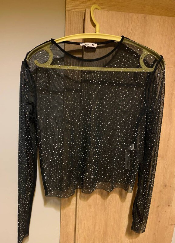 Блестящая прозрачная блузка Teranova, размер М