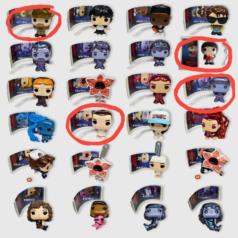 Фигурки kinder joy из сериала Очень странные дела для обмена 2