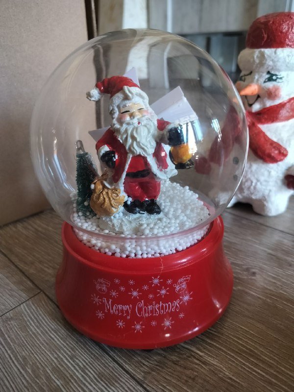 Набор ёлочных украшений, снеговичок, камин, светильник, снежный шар 7