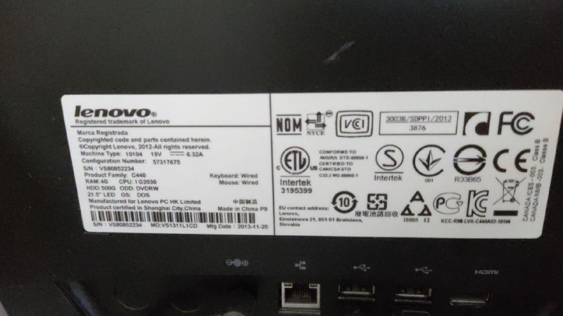 Моноблок с клавиатурой и мышью Lenovo 3