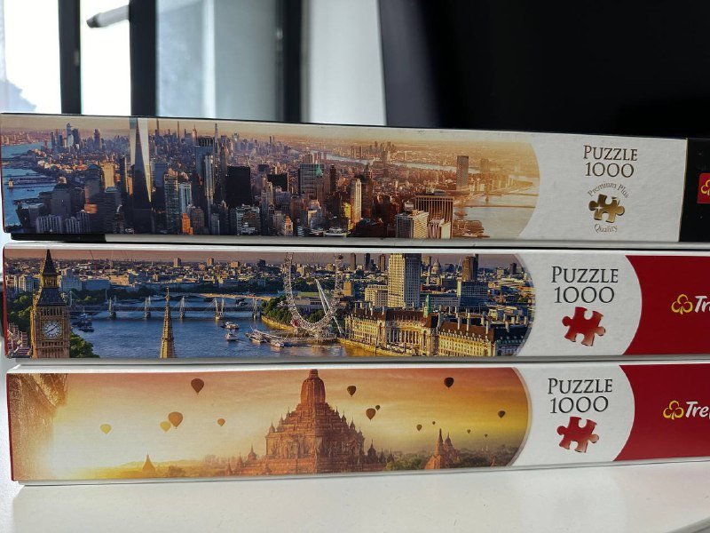 Пазлы по 1000 штук, 3 штуки