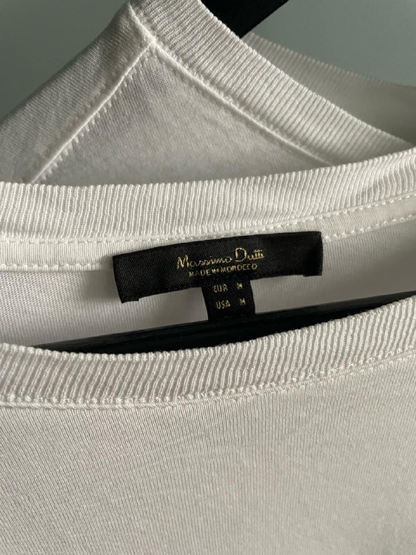 Два белых хлопковых лонгслива Massimo Dutti 3