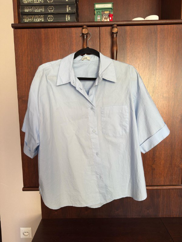 Рубашка оверсайз из хлопка с короткими рукавами 3