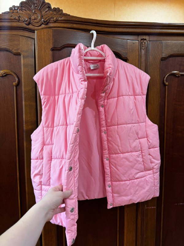 Розовый жилет теплый удобный 42-44 2