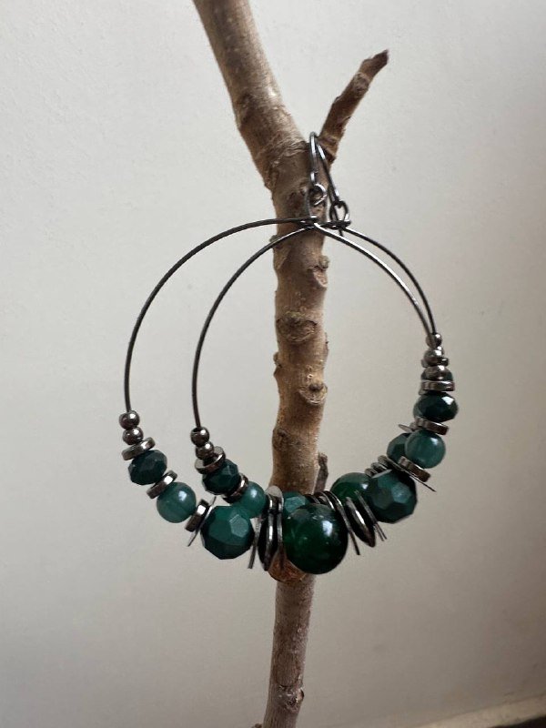 Круглые серьги с бусинами 3