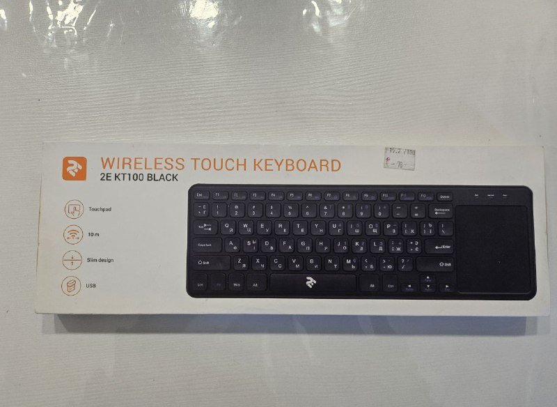 Радио-клавиатура 2E KT1000 BLACK с тачпадом