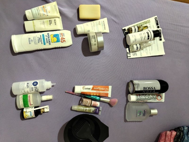 Средства для ухода за кожей и волосами, косметика, антисептики