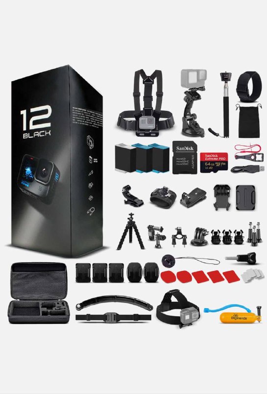 Камера GoPro HERO 12 Black с аксессуарами