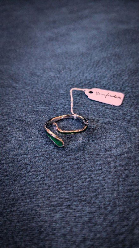 Посеребренное регулируемое кольцо размер 17,5-18 2