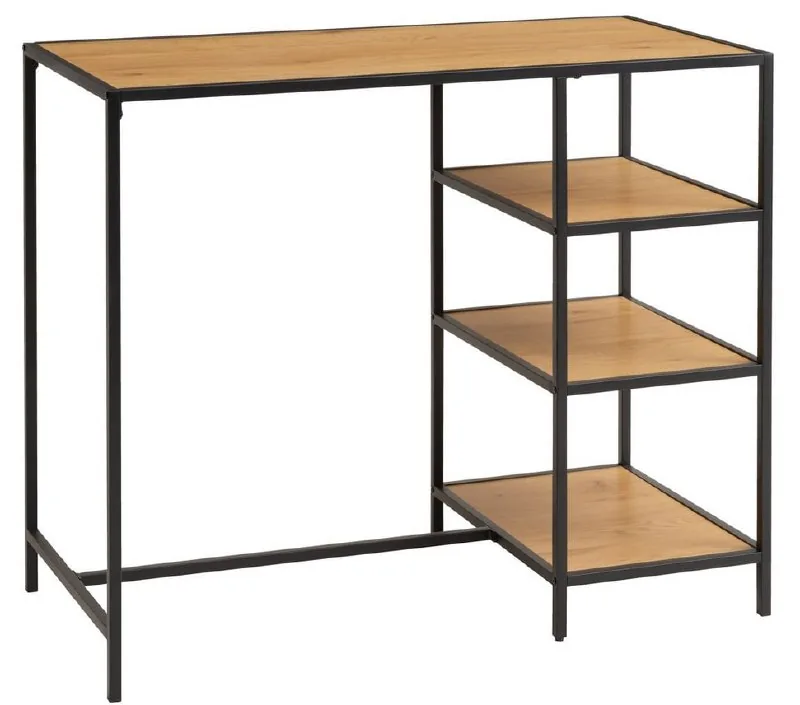 Computer desk with shelves