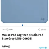 Коврик для мыши Logitech Studio Series Blue Grey 2