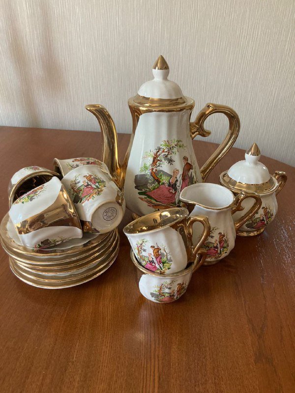 Чайные сервизы золотистые декоративные чашки блюдца 2