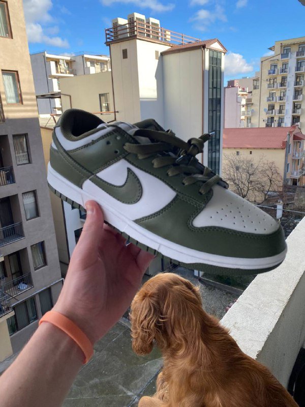 Nike Dunk бело-болотные мужские кроссовки 44.5 2