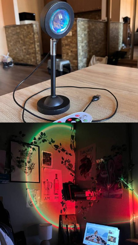 USB-лампа с пультом управления, рамки для постеров, отпариватель, ваза