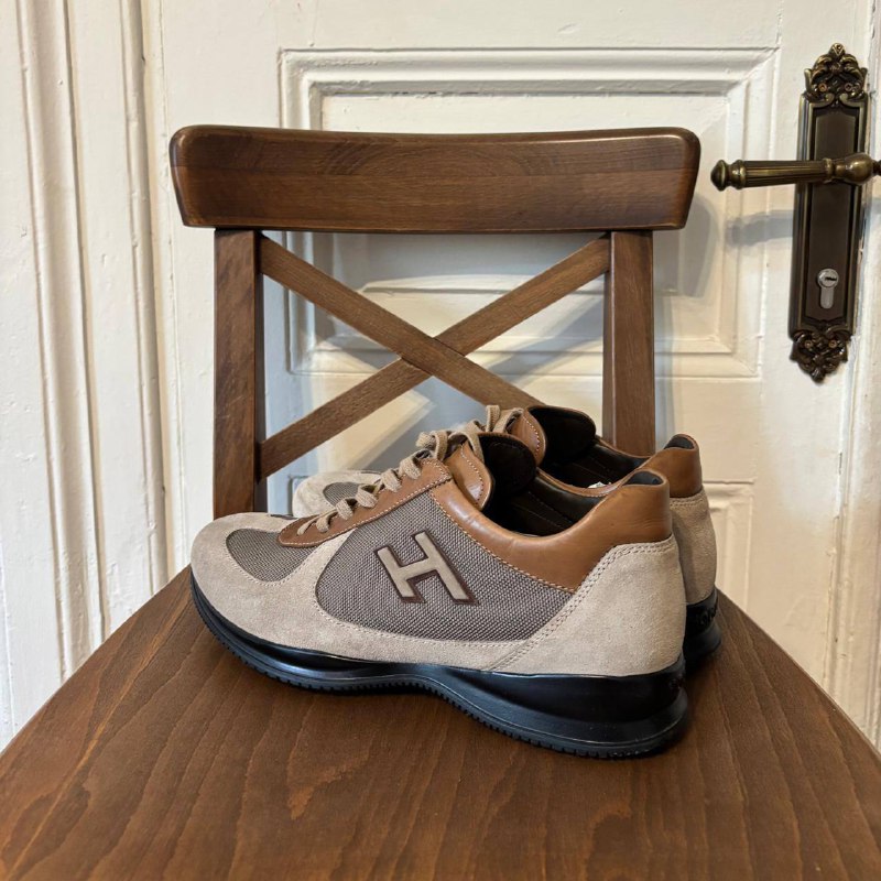 мужские кроссовки Hogan темно-коричневые, бежевые 4