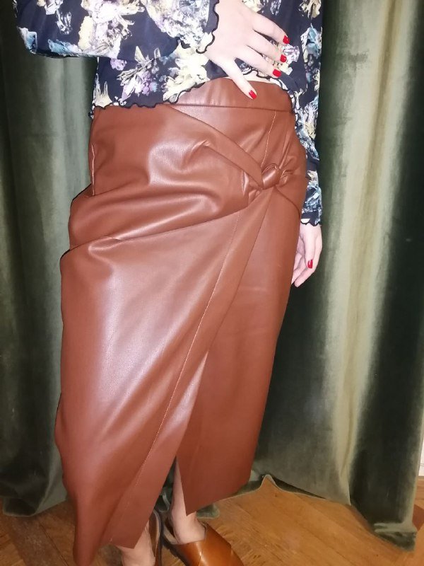 Юбка женская миди из эко-кожи 4