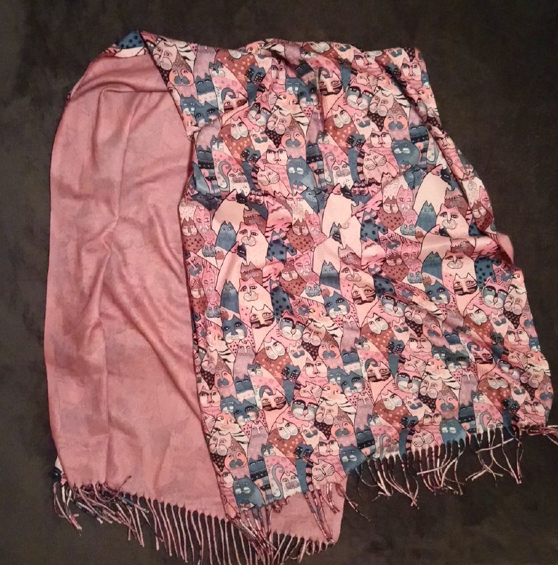 Шарф с котиками теплый мягкий