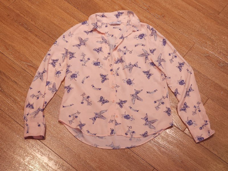 Рубашка Oodji розово-оранжевая размер 36