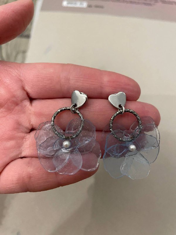 Сережки с большим цветком, с маленькими цветками, серебряные сережки-колечки