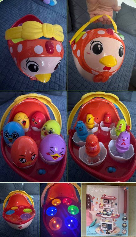 Детская игрушка с курочкой и яйцами