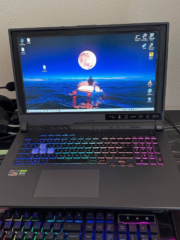 Ноутбук ASUS ROG STRIX G17 2022, Клавиатура Keychor k6 RGB Bluetooth USB C 2