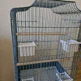 Клетка для птиц, столик, корм, лампы, жердочки 3