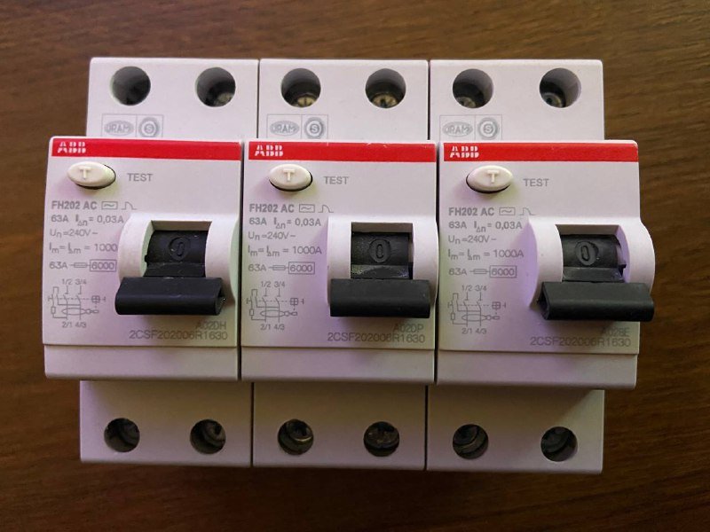 УЗО ABB 63А комплект из 3 шт 3
