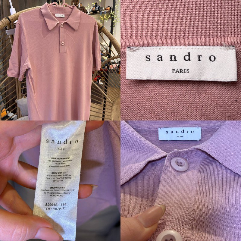 Поло Sandro пыльная роза размер М