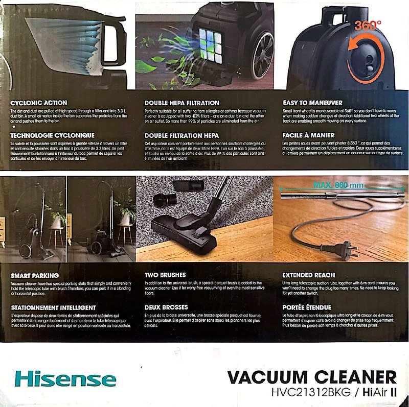 Пылесос Hisense HiAir II HVC21312BKG 4