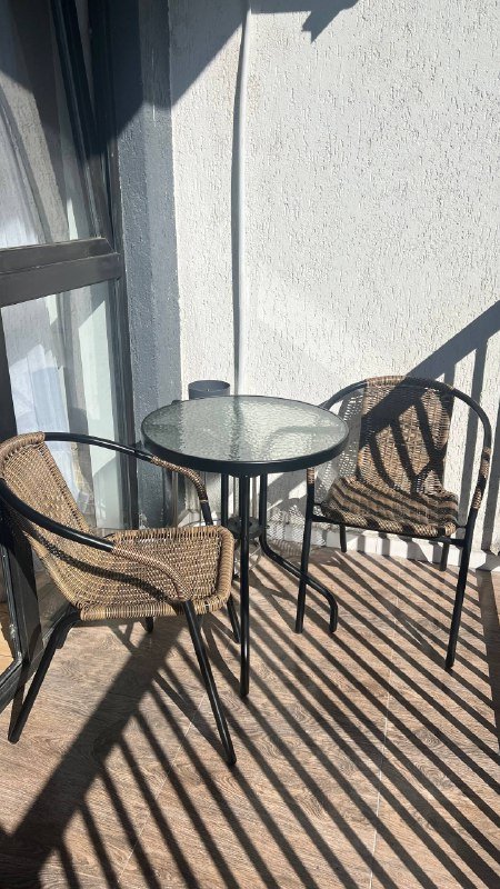 Набор для балкона с 2 стульями и столом черный 2