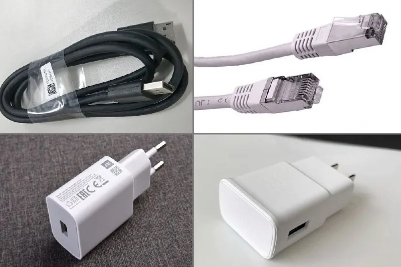 Кабель DisplayPort, патч-корд, зарядные Xiaomi и Samsung