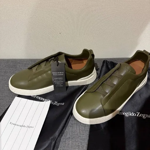 Мужские оливковые кроссовки Ermenegildo Zegna