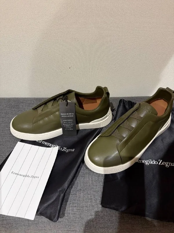 Мужские оливковые кроссовки Ermenegildo Zegna 1