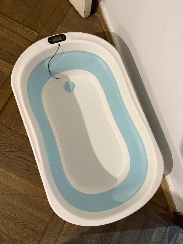 Детская складная ванночка с термометром и матрасом