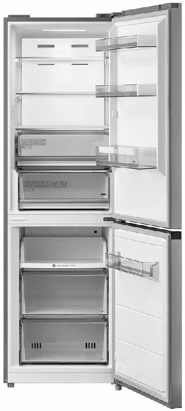 Холодильник Midea Silver комбинированный морозильник 2