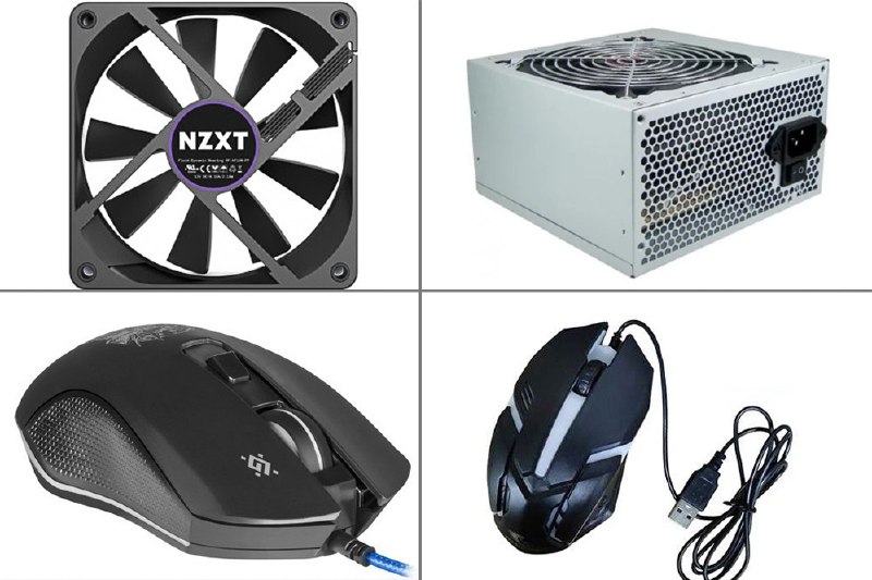 Кулер NZXT, Блок питания FOXLine 450Wt, мыши Defender и Yelandar