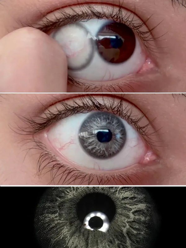 Цветные косметические контактные линзы серые без диоптрий