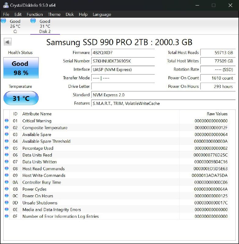 Ноутбук Lenovo X1 Carbon 6th Gen, SSD Samsung 990 PRO 2TB 6