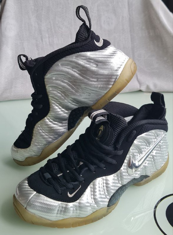 Мужские кроссовки Nike Foamposite Pro Silver Surfer, размер 42