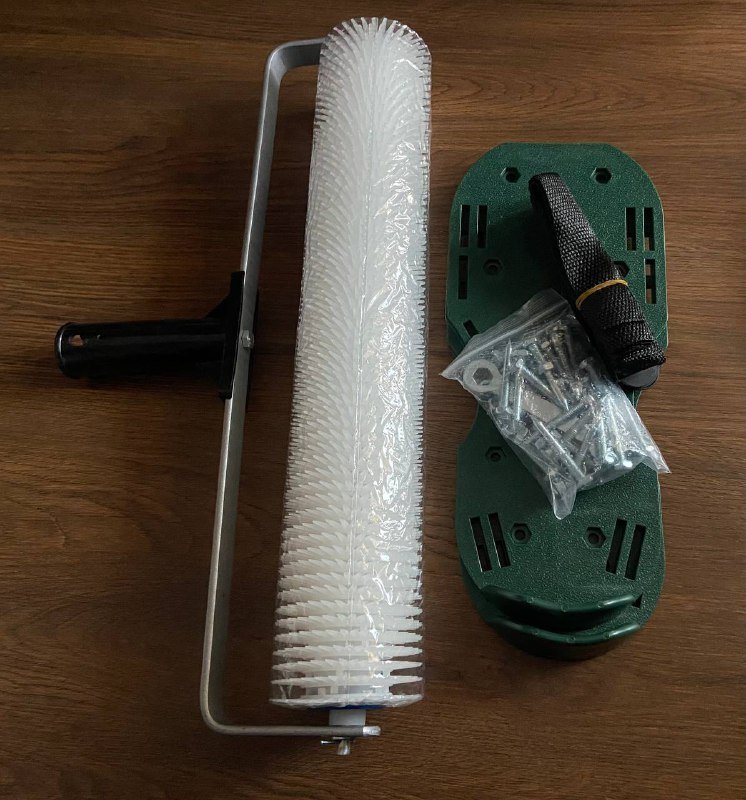 игольчатый валик 40см, обувь с шипами для наливных полов