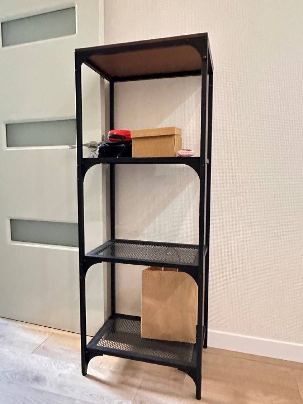 Стеллаж икеа металл и дерево 5