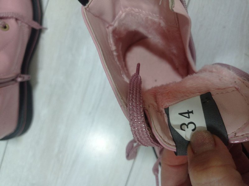 Детские розовые ботинки 34 размер 2