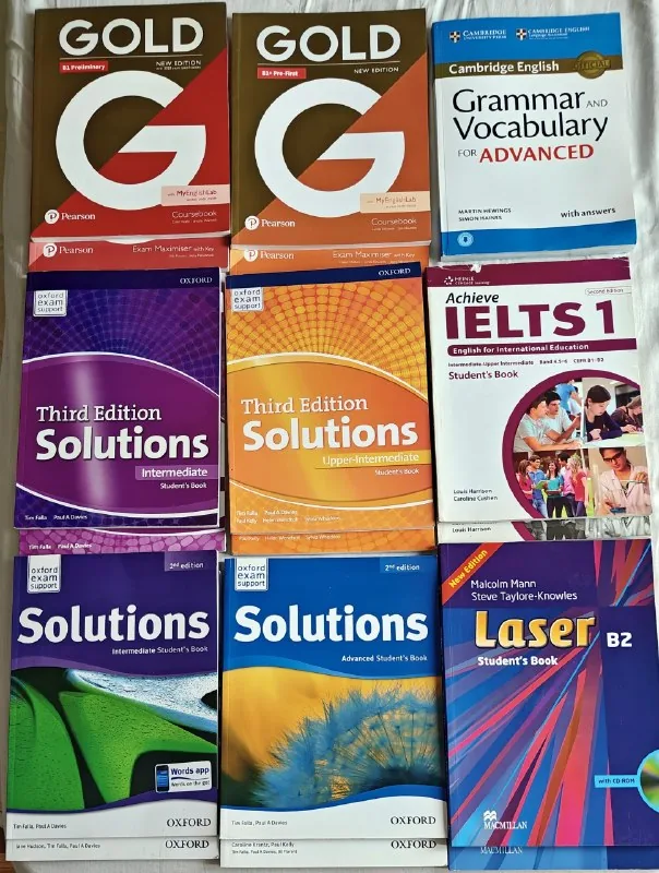 Учебники по английскому, Solutions, Laser, IELTS