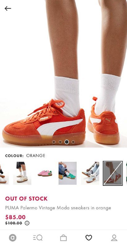 Кеды PUMA Palermo Vintage Moda оранжевые, размер 37