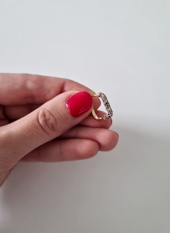 радужная серьга из серебра 925 позолоченная 2