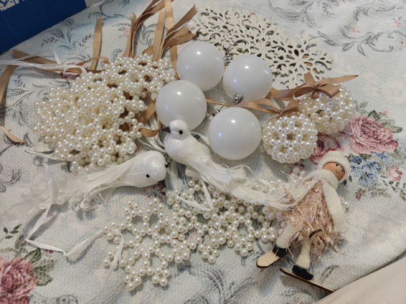 Новогодние рождественские украшения на ёлку наборы шаров и снежинок 2