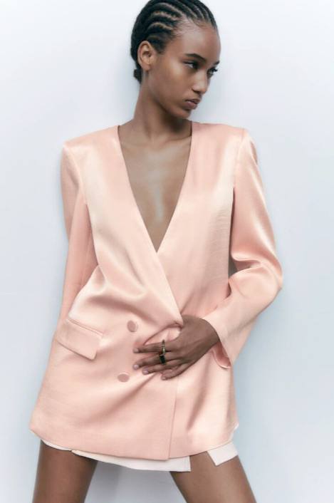 Новый сатиновый пиджак Zara, XL 3