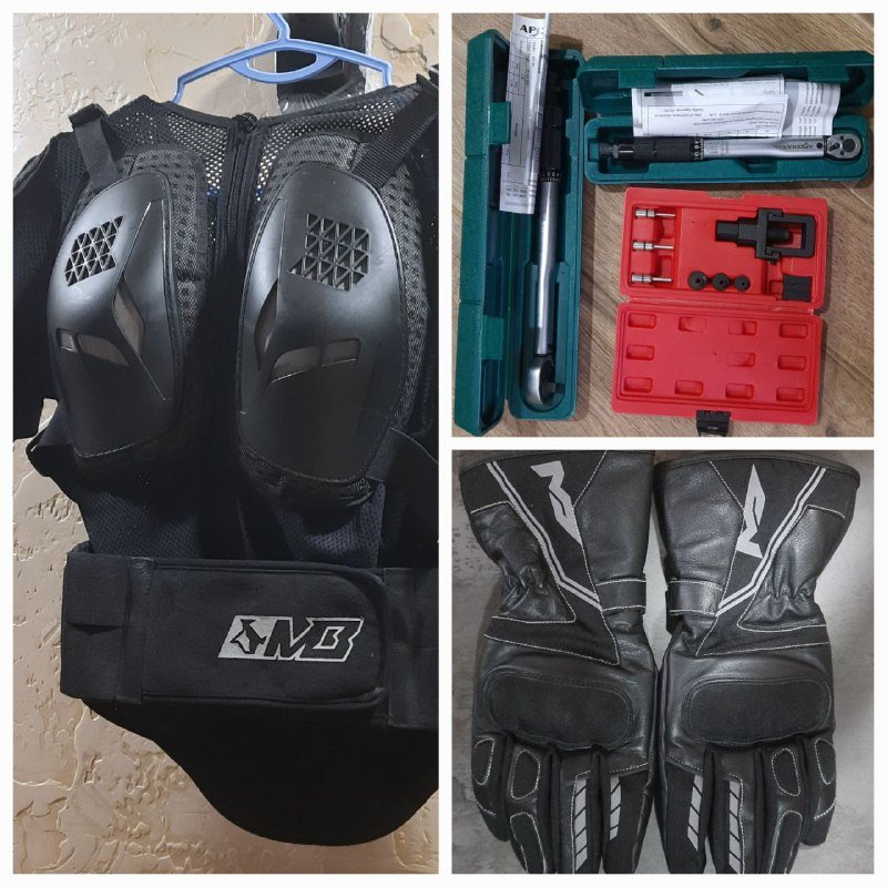 Женская защитная куртка, мотоперчатки, ключи динамометрические, набор для мотоцепей