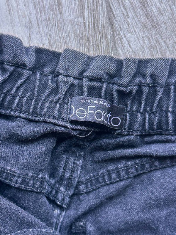 Джинсы DeFacto с высокой талией, широкие, черные и с резинкой 6