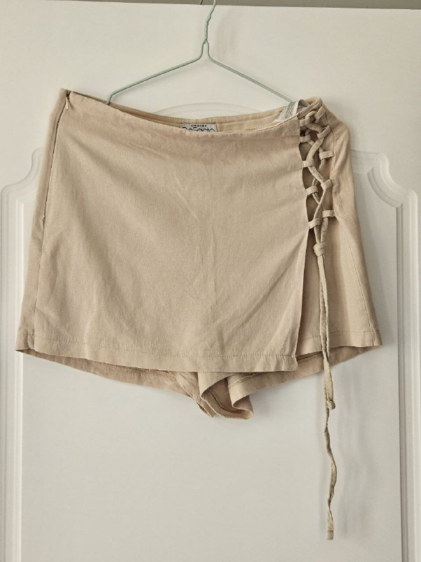 Юбка-шорты DeFacto бежевые льняные размер 36